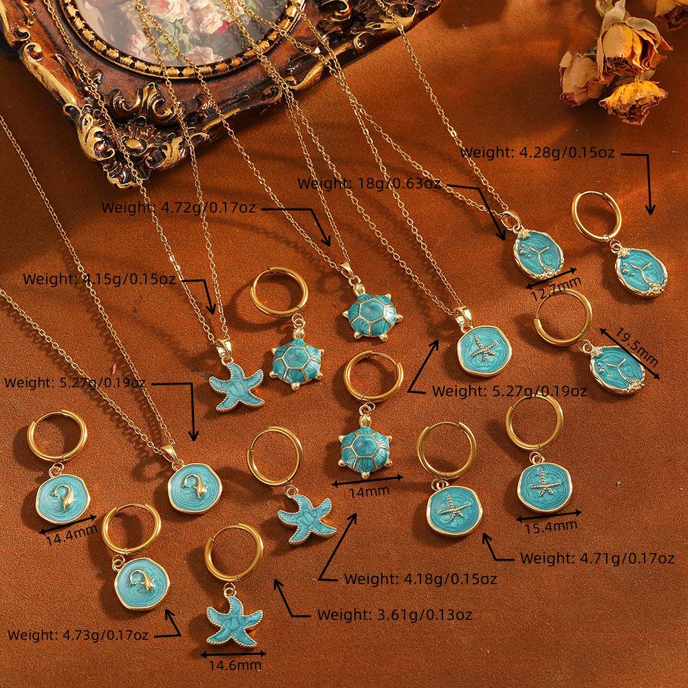 Summer Ocean Series Earrings: Starfish, Sea Turtle, and Mermaid Tail Designs for Women.