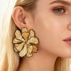 Exaggerated Temperament, Pleated Three-dimensional Strokes, Dripping Oil Flower Earrings, Fashionable and Luxurious Earrings