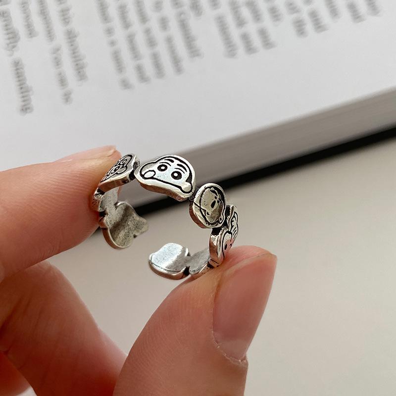 

Style Unique Ins Adjustable Cartoon Ring Featuring Doraemon Family Character Design Women For J3345