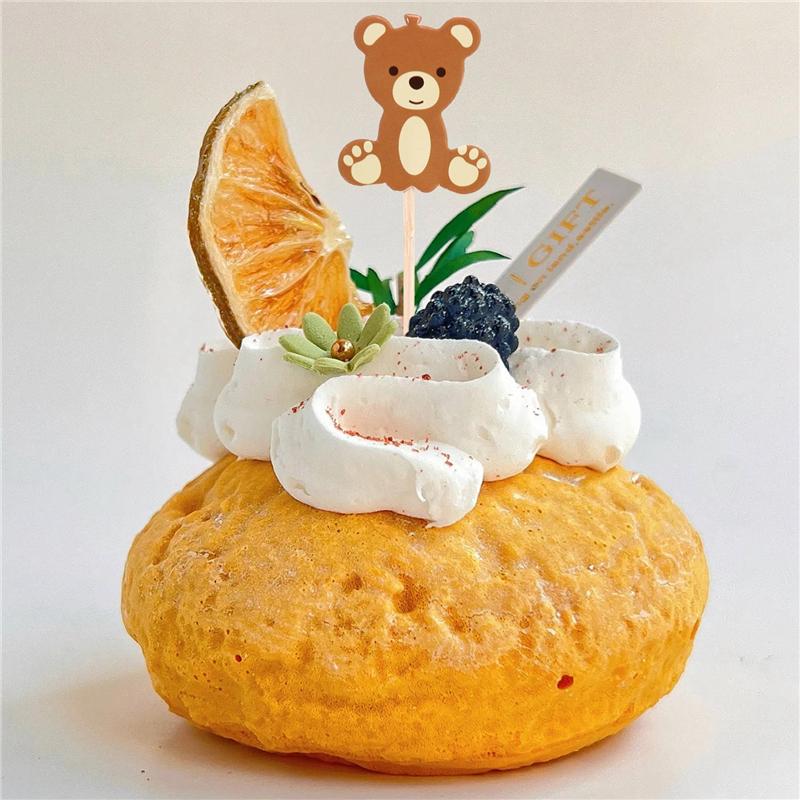 Practical-Cute Bear Food Picks Cake Dessert Toothpicks Fruit Forks Wedding Birthday Party Baby Shower Decoration Supplies 100Pie