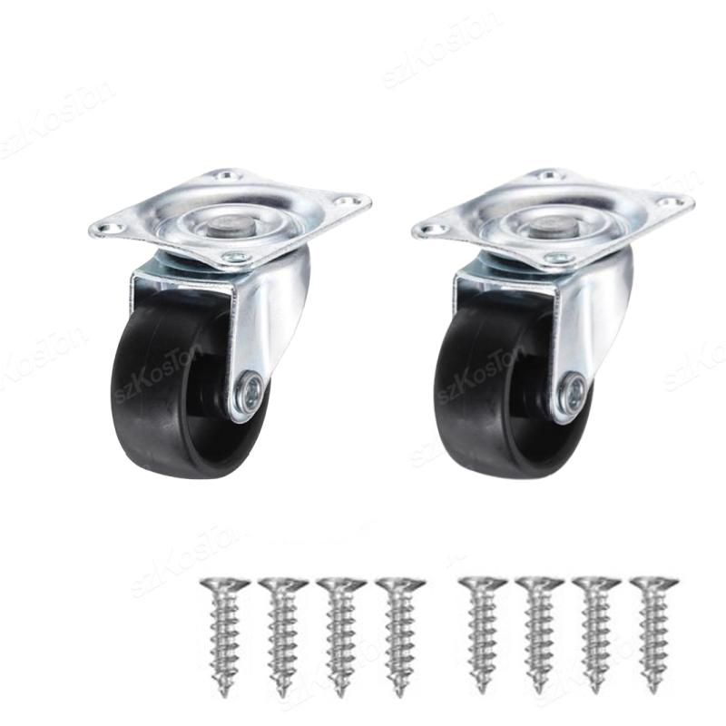 1/1 inch PVC Furniture Casters Wear Resistant Mute Universal Heavy Trolley Wheels 161 Degrees Swivel Castor Accessory