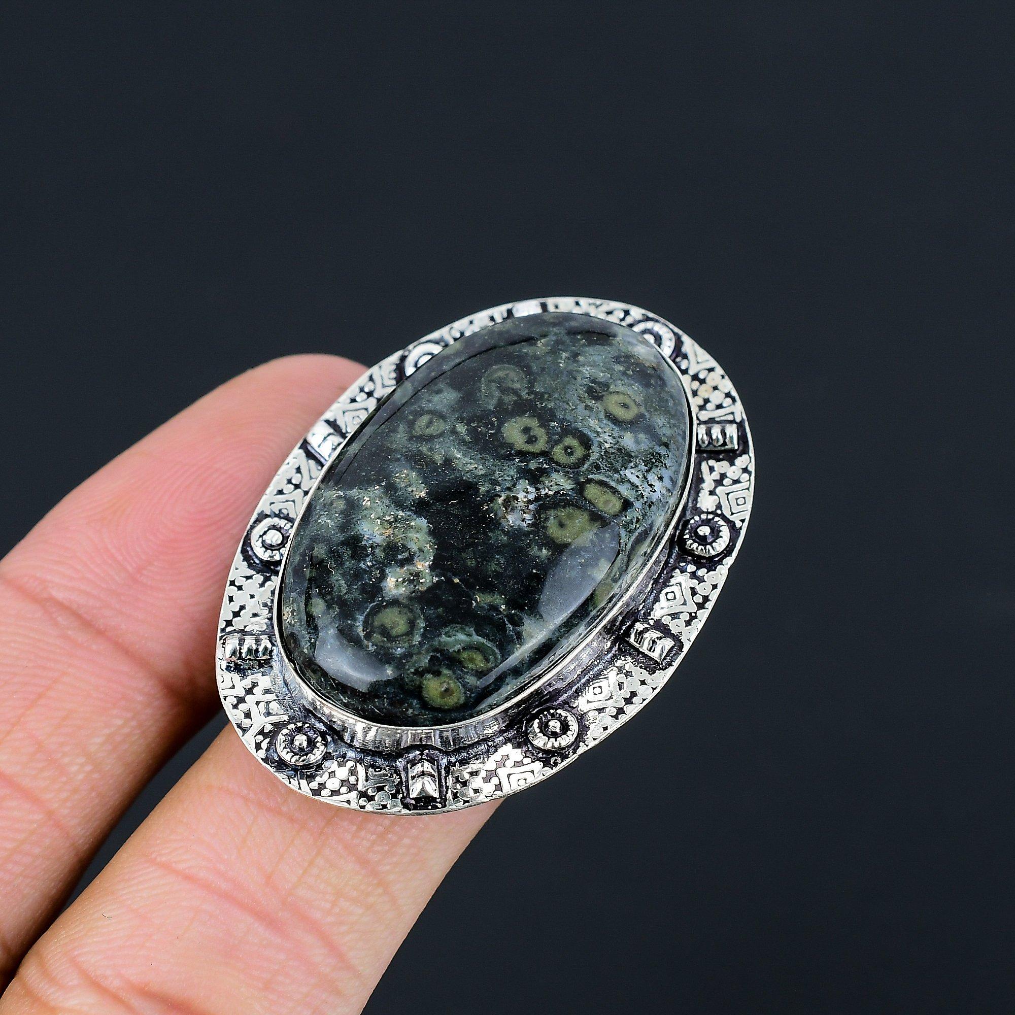 

Natural Kambaba Jasper Gemstone Multi Stone Ring Size 9 925 Sterling Silver 9