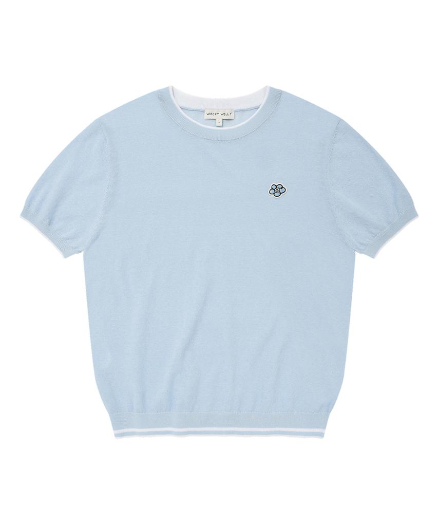 WACKY WILLY Women'S Cooling Lily Short Sleeve Knit Sky Blue