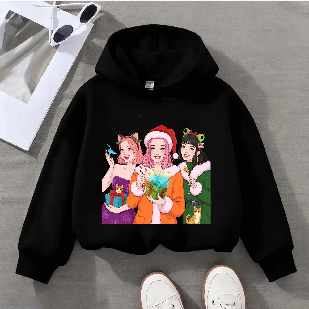 Comfortable Huntmas Children's Hoodie with Cute Christmas Characters and a "Huntmas Wishes" Designed Girls' Sweatshirt