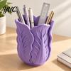 Vivid Leaf Texture Pen Cup Cabbage Shape Holder, 3D Print PLA Makeup Brush Organizer, Decorative Storage for Dressing Tables Stable Base Stationery
