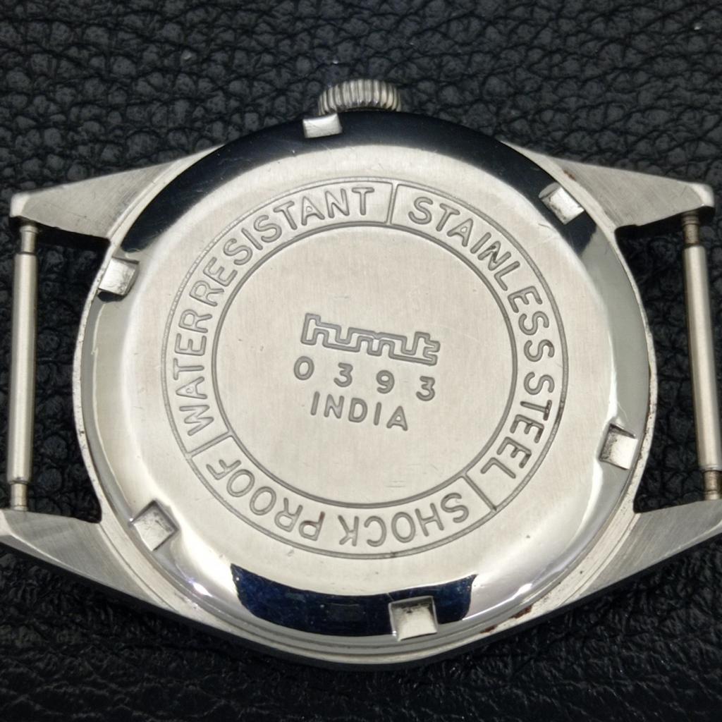 VINTAGE HMT JANATA HAND-WINDING INDIAN MENS ARABIC BLUE DIAL WATCH A700323-5 R202-a700323