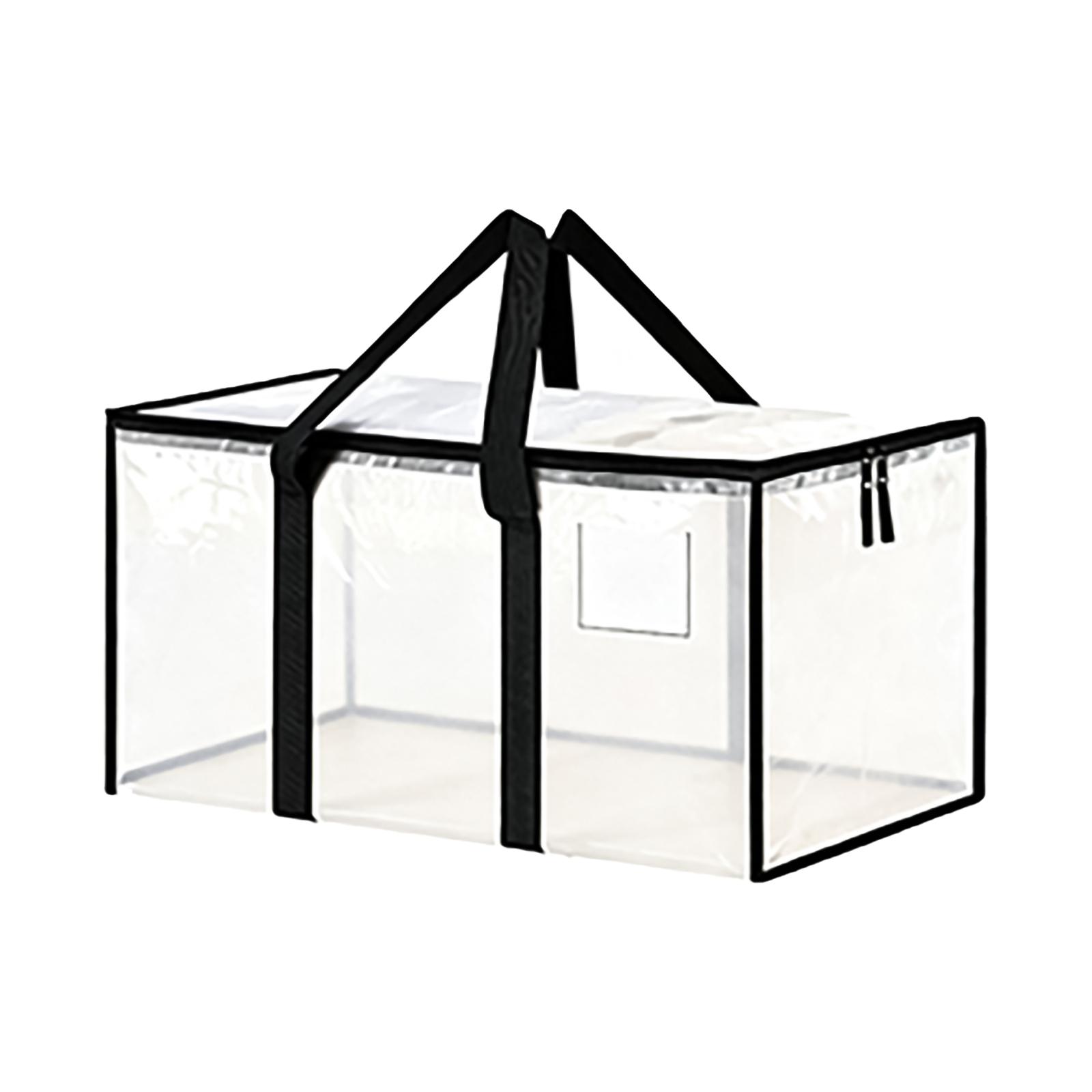 Large Capacity Transparent Foldable Moving Storage Bags for Bedding Clothes Luggage - Woven Packing Bags One Size