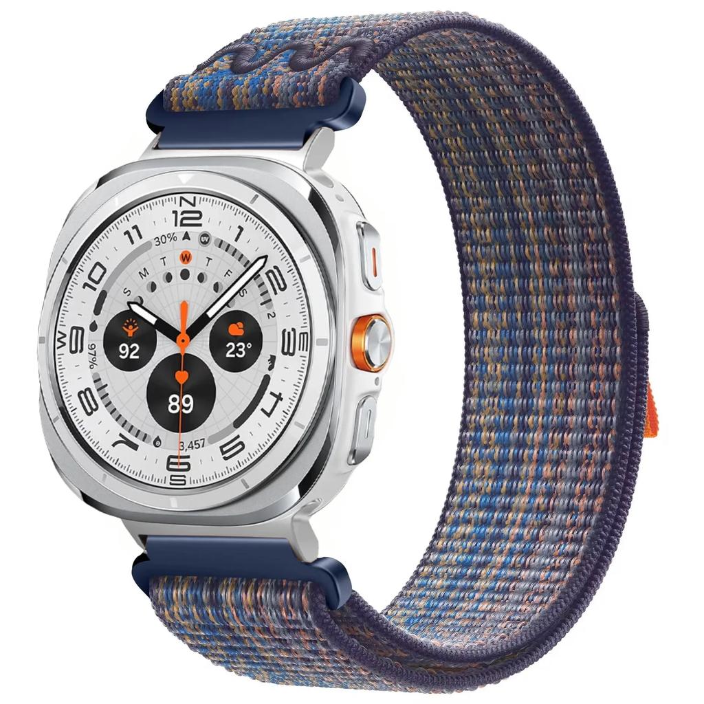 Geborduurd Nylon Bandje voor Samsung Galaxy Watch Ultra 47mm Armband Polsband Sport Ademend Riempje Galaxy Watch 8 Ultra 2026