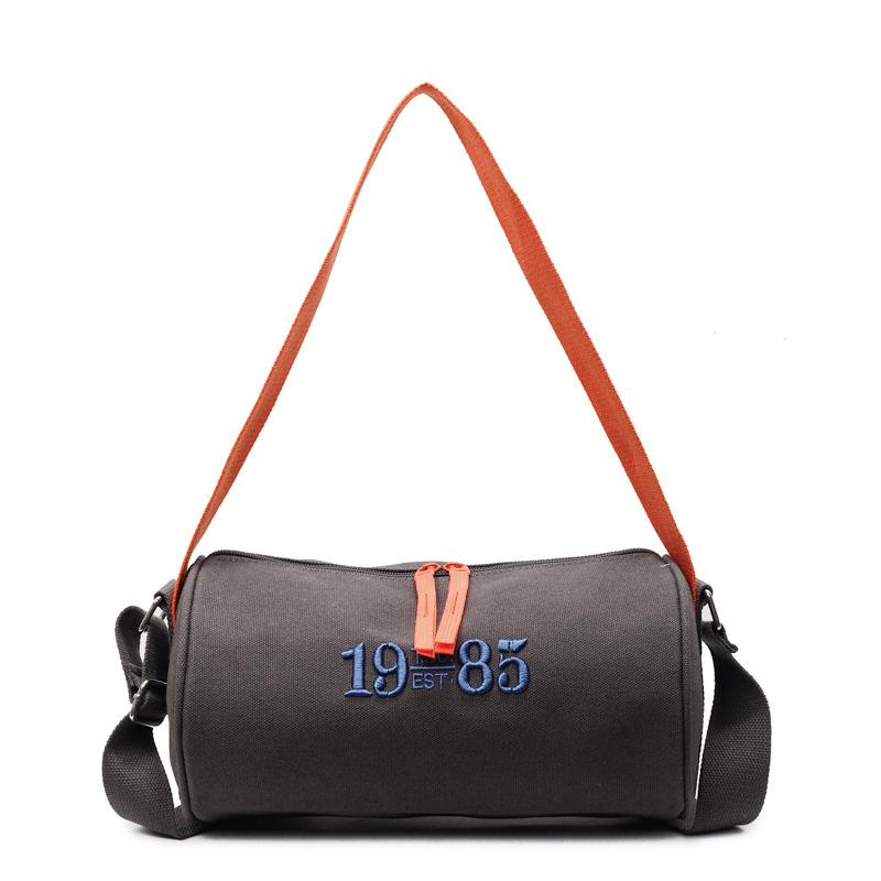 Simple bag 2025 new cylinder bag women's bag messenger bag canvas bag Oxford cloth casual small shoulder bag trend
