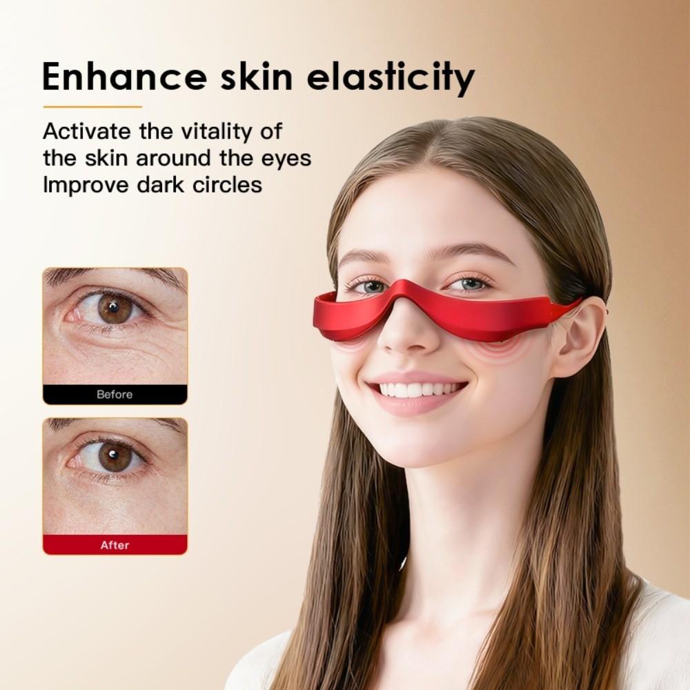 3D Eye Massager Electric Under-Eye Massager EMS Eye Massager Eye Fatigue Relief Red Light Eye Massage Glasses