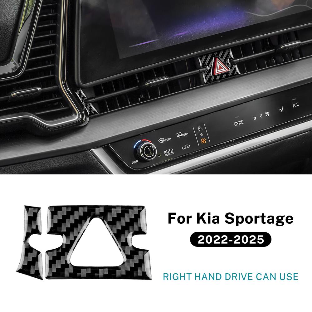 Real Soft Carbon Fiber Sticker For Kia Sportage NQ5 2022 2023 2024 2025 LHD RHD Car Warning Light Trim Interior Accessories.
