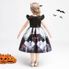3 ks Pumpkin Witch Cosplay dievčenské šaty Vianočný Halloween Vampire Kostým Dievčenské Party Princezná Šaty Deti Detské Oblečenie 3 6 8 10 Year Black