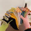 Korean Ins Small Jelly Beans Wool Knitted Gloves Winter Finger Women Solid Color Warm Windproof Cycling Fingers