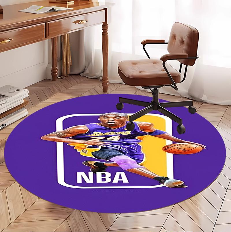 Kulatá rohožka se vzorem NBA, Vnitřní/Venkovní podložka, na piknik, do herny, ložnice, kanceláře, obývacího pokoje, Koberec pro domácí dekoraci, Dárek k narozeninám