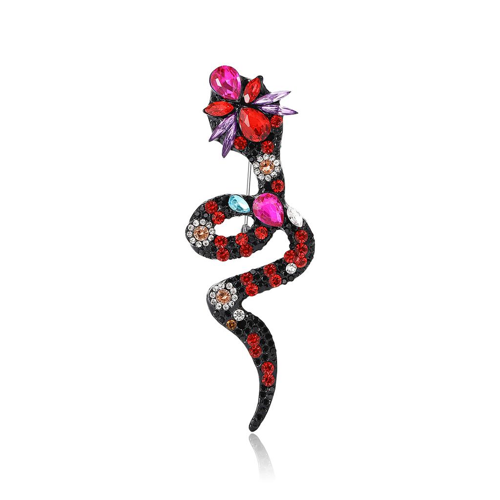 Fashion High-End Versatile Rhinestone Cauliflower Snake Brooch Creative Exquisite Men'S And Women'S Suit Shirt Corsage Jewelry Pin