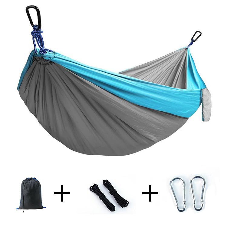 Double Nylon Hammock With Parachute Fabric For Outdoor Camping And Portable Use