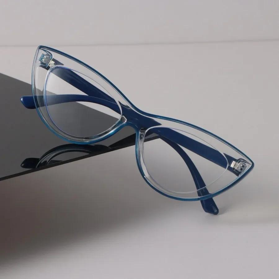 Luxuriöse Cat-Eye-Rahmenbrille Damen Herren Minimalistisch Transparent Brille Cool Klare Gläser Rahmenbrille