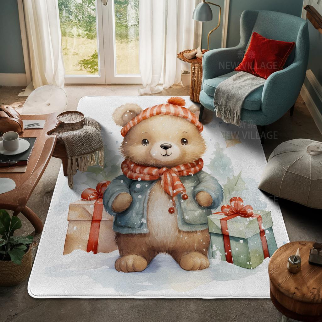 Tapete de entrada da casa Tapete de porta de casa Sala de estar Banho Pé banheiro antiderrapante tapetes de absorção de água banho Feliz Natal inverno