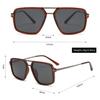 Polarized Double Bridge Square Sunglasses Retro Metal Frame Uv400 Blocking Shades For Men Women Lightweight Outdoor Sunwear