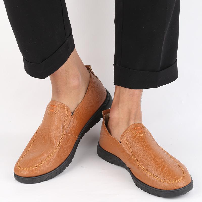 

Новые мужские туфли на осень и зиму, мужские повседневные туфли большого размера, дышащие, туфли Doudou на одной педали, мужские кожаные туфли Lazy 44