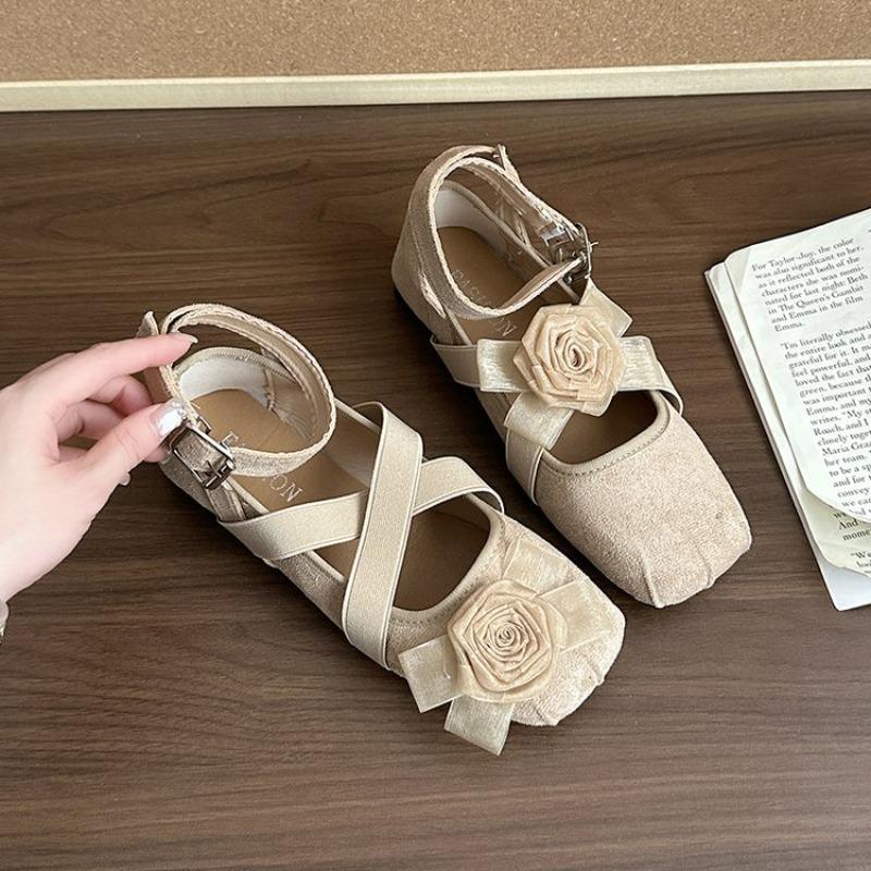 Fashion 2025 New Summer Vintage Buckle Single Shoes Flat Mary Jane Women's Shoes