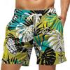 Men's Leaf Coconut Tree Print Swim Trunks Swim Shorts Board Shorts