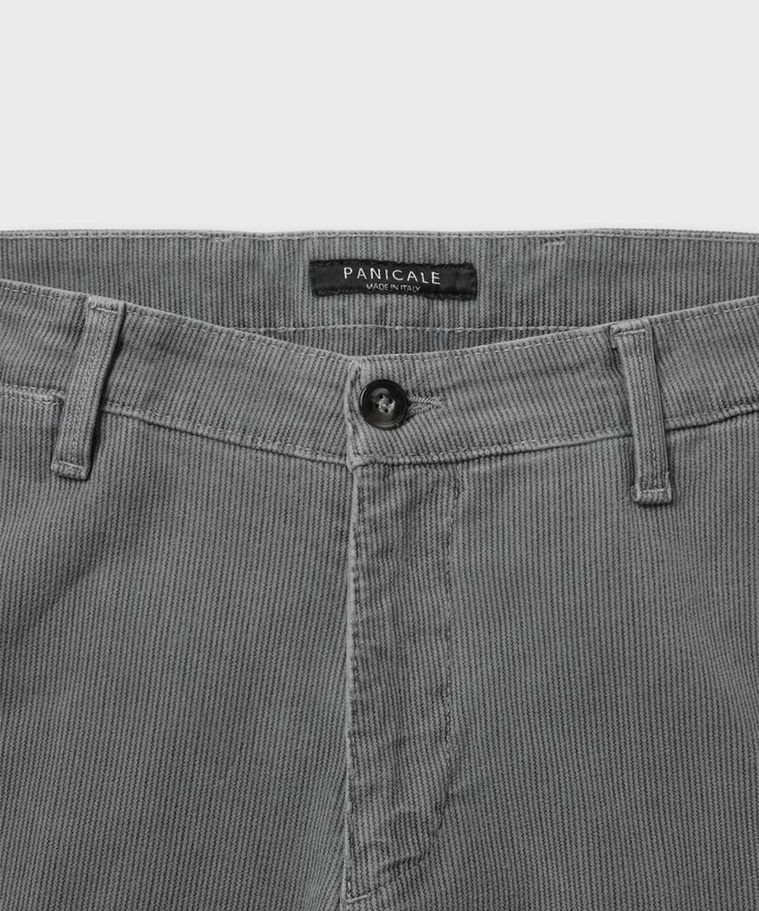 PANICALE Capri Fit Striped Textured Cotton Pants [Grey]