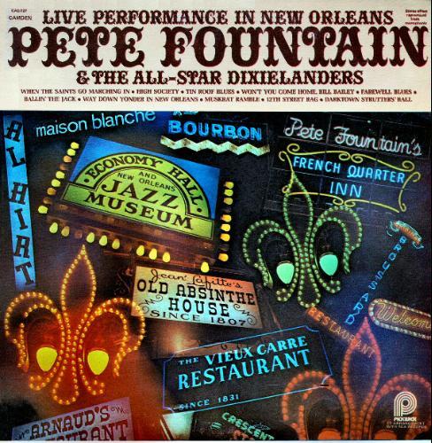 

LP Record PETE FOUNTAIN & THE ALL STAR DIXIEL - Live Performance In New Orleans CAS727 RCA Camden, Pic US Jazz Used