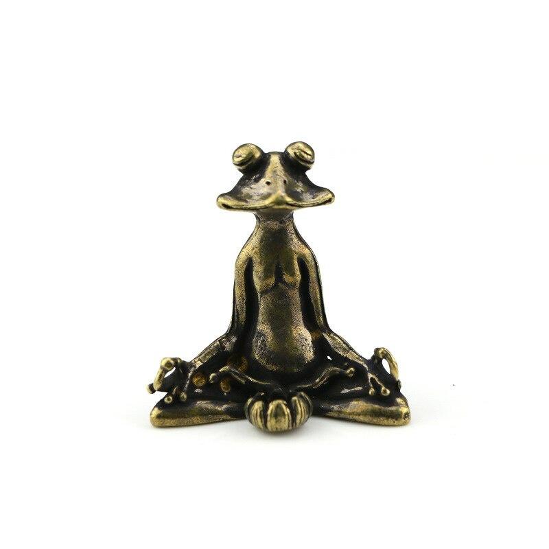 New Retro Copperware Incense Socket Zen Frog Ornaments Solid Pure Copper Frog Tea Pet Incense Holder Ornaments