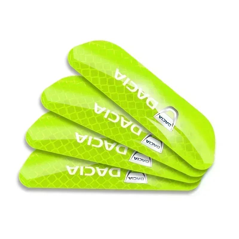 4pcs Car Door Reflective Strips security Warning Stickers For Dacia Duster Logan Sandero 2 Mcv 2 Sandero MK Cilo Stepway Dokker