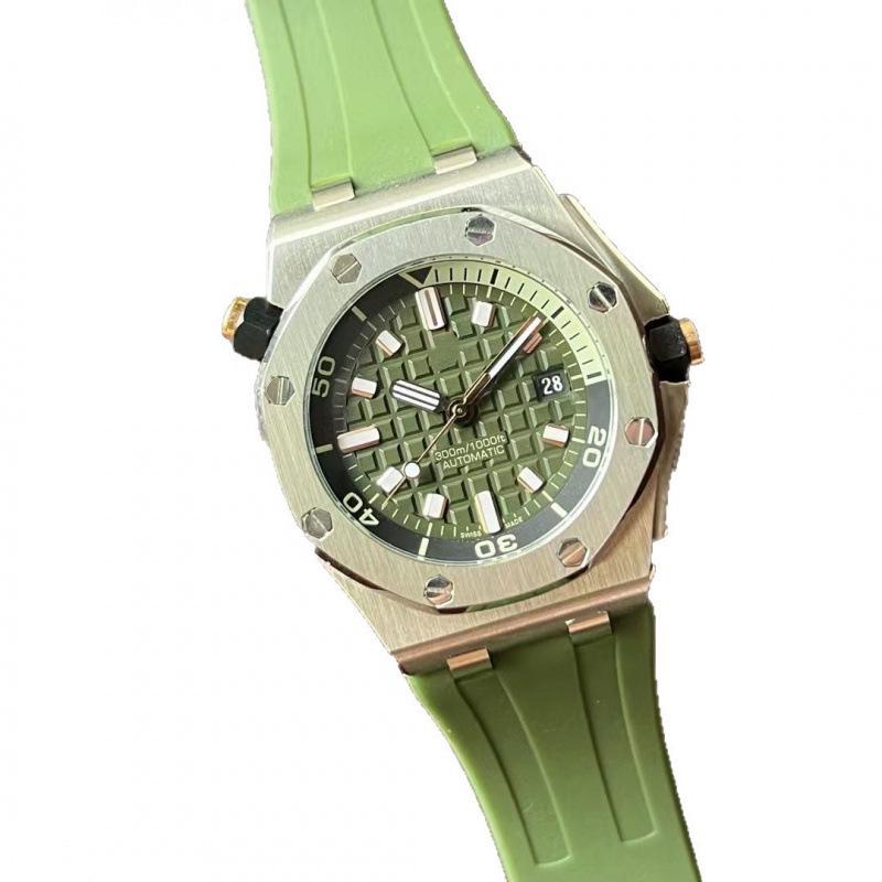 Pánské automatické mechanické hodinky Royal Oak A-P řady 15720 s kalendářem a svítícím silikonovým velkým ciferníkem