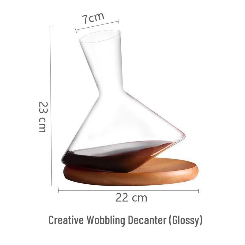 Rotating Wine Aerator Set: Spiral Decanter & Wobbly Tumbler