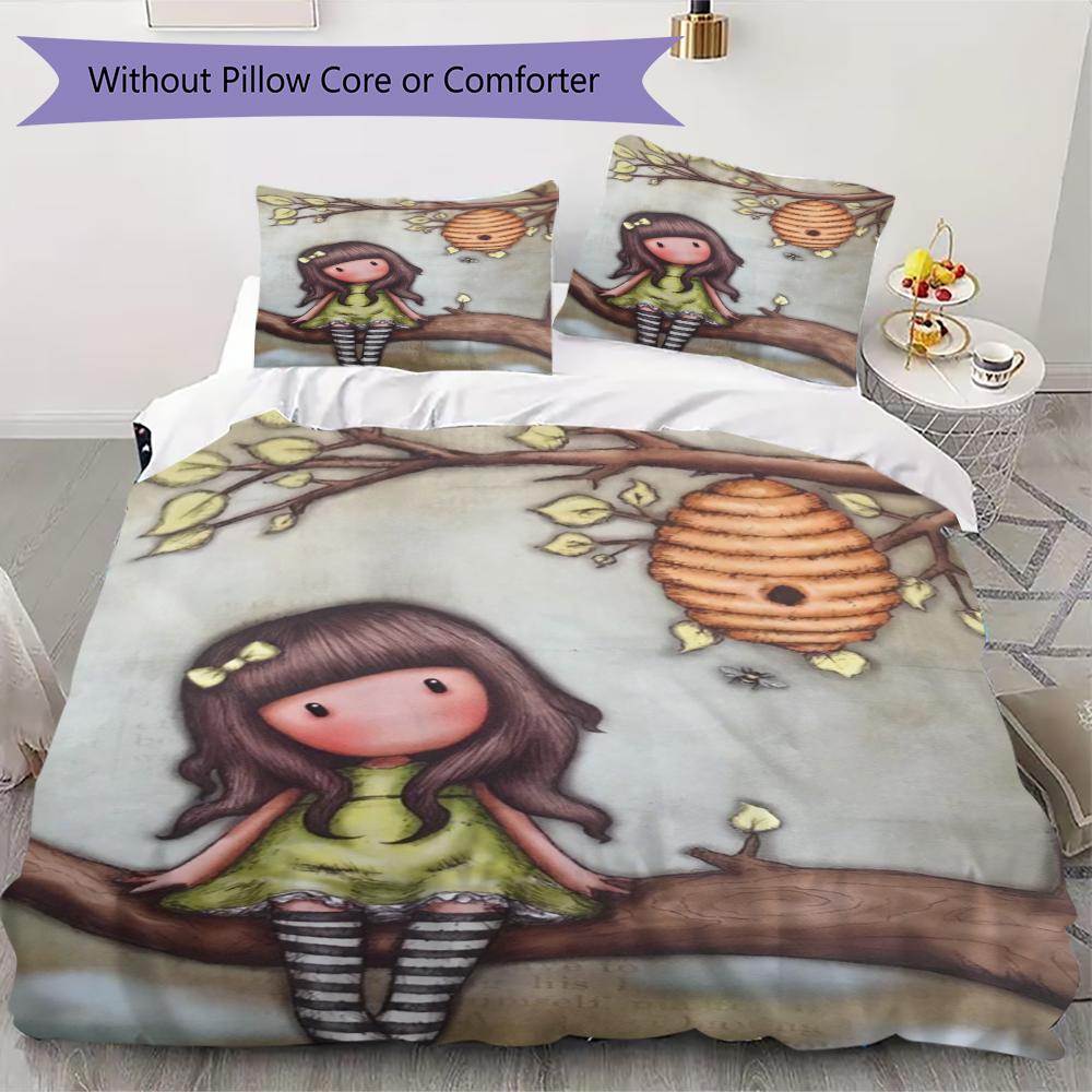 

Santoro Pattern Bedding uilt Set uilt Cover Pillowcase Home Decoration Birthday Gift (1 * duvet cover + 2 * pillowcase without core)141 135x200cm