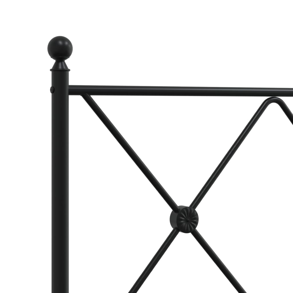 Metal Bed Frame with Headboard Black 120 x 200 cm