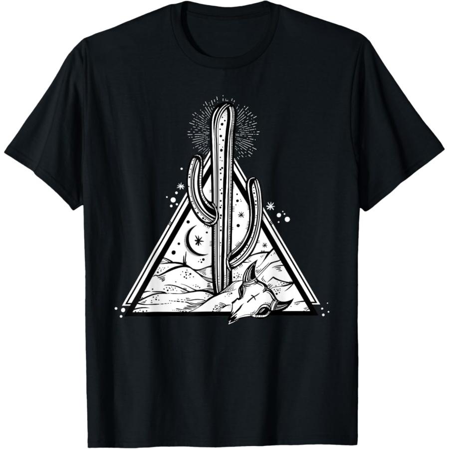 

Desert Landscape Tshirt - Native American - Cactus Moon Tee XXXXXL чёрный