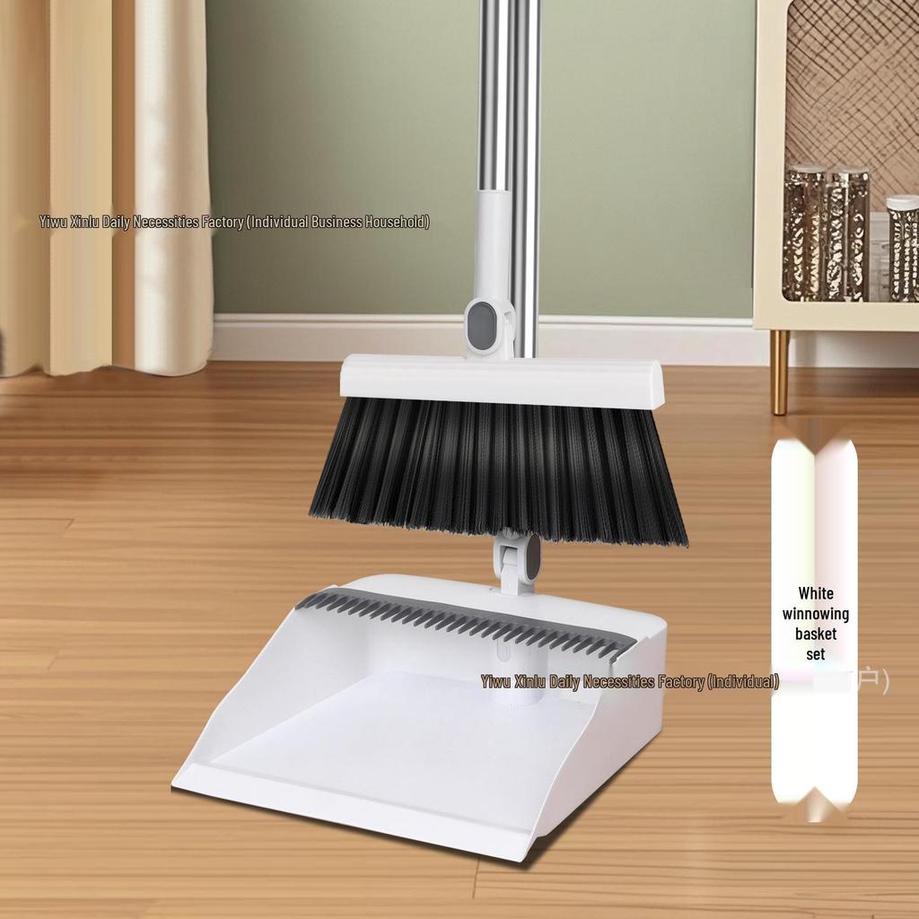 Magnetic Folding Broom & Dustpan Set - Enlarged & Thickened Design