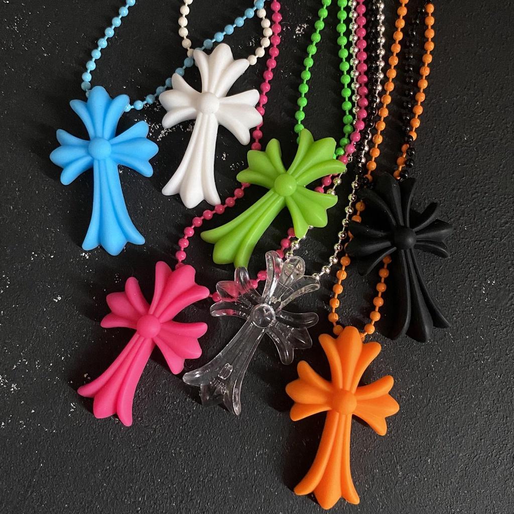 Vintage Crucifix Religious Punk Pendant Amulet Cross Necklace Pvc