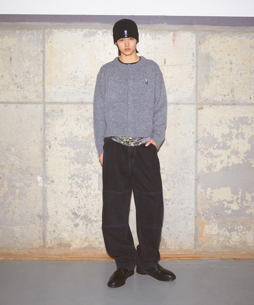 Lmc Emb Bear Round Neck Cardigan Black
