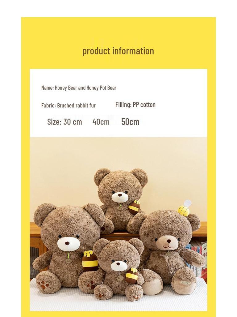 Cross-border Bee Bear Plush Toy: Children's Bedtime Doll & Birthday Gift