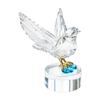 Faceted Crystal Bird Ornament Polished with Pedestal Decorative Desktop
