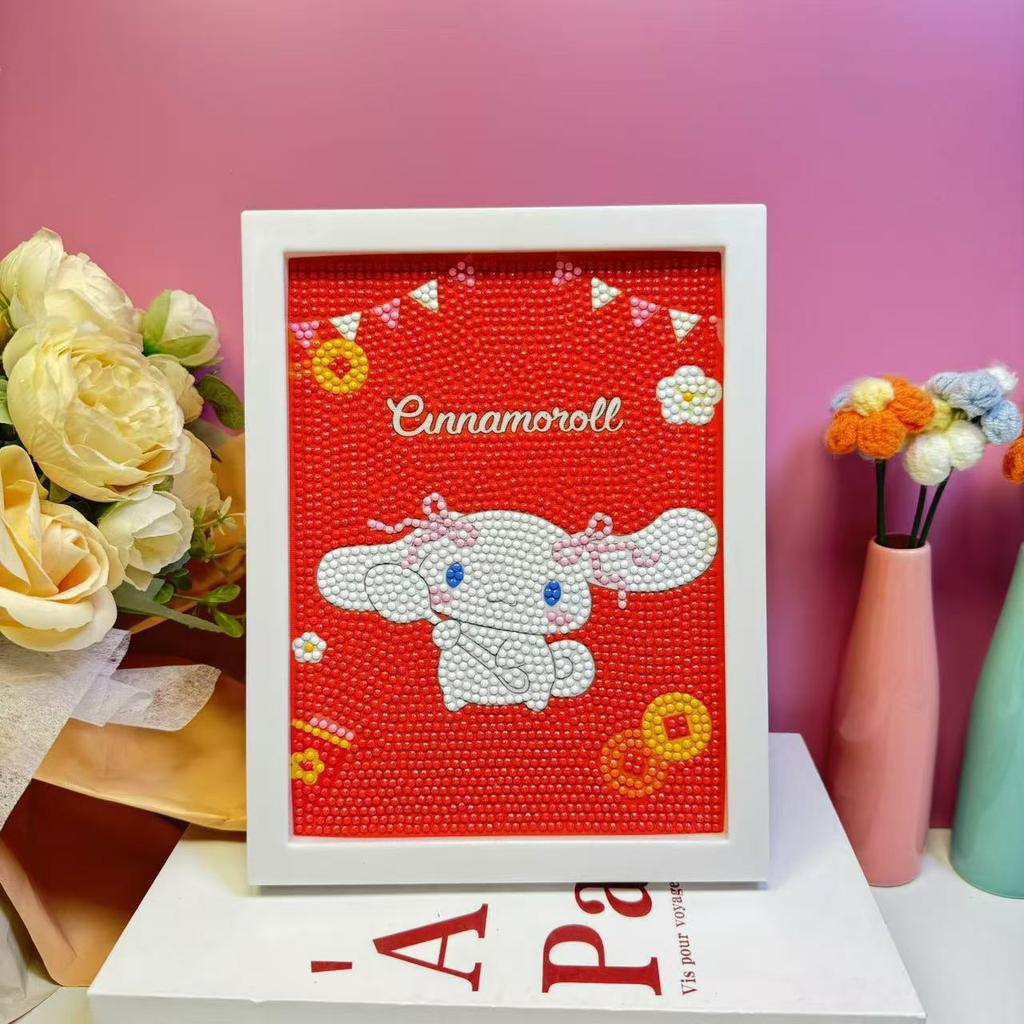 Children'S Diamond Painting Framed Handmade Diy Material Bag Sanrio Diamond Paste Painting Concentration Toy