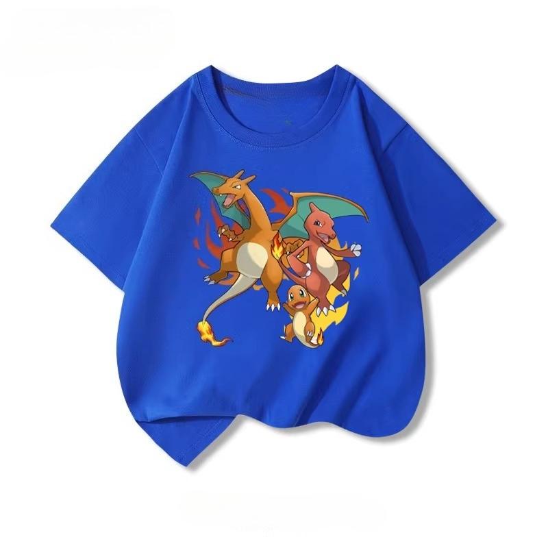 Potdemiel Summer New Pikachu Childrens Pure Cotton TShirt Comfortable and Breathable Suitable for Both Boys and Girls