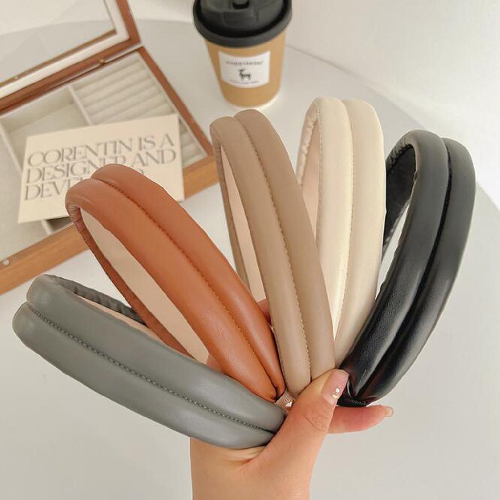 PROLY New Fashion Headband For Women PU Solid Hairband Casual Autumn Turban Girls Hair Accessories