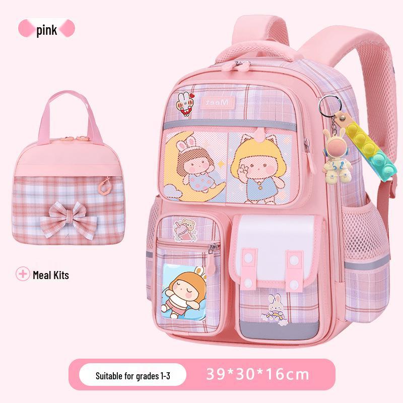 2025 Plaid Backpack: Large Capacity School Bag for Elementary to Junior High Students