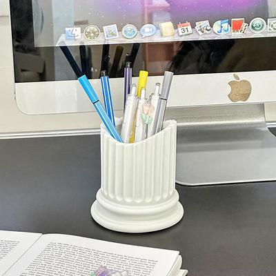 Kreatives Design im altgriechischen Stil Römische Säule Stiftebehälter Heim Stiftehalter Desktop-Aufbewahrung Bevorzugt für Weihnachtsgeschenke
