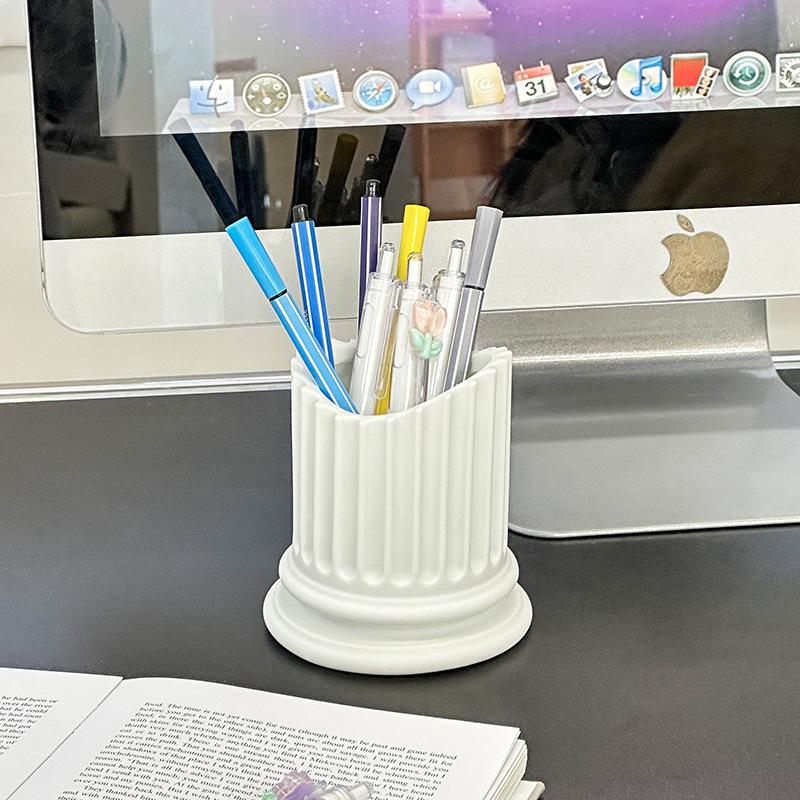 Creative Design Of Ancient Greek Style Roman Column Pen Container Home Pen Holder Desktop Storage Preferred For Holiday Gifts