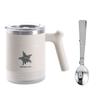 304 Stainless Steel Milk Coffee Mug With Folding Spoon Cute Double Wall Water Cup Portable Durable Sealed Drinking Cup