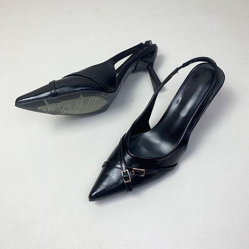 Fashion New In Women Heels Pumps Shoes Fashion Shallow Female Slip On Slingbacks High Heels Shoes For Ladies Footwear Big Size 43