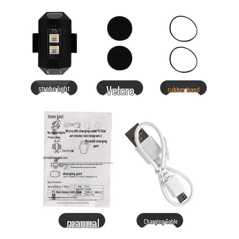 Universal Anti-Tailgating Strobe Light for Motorcycle, Bicycle, Drone, and Airplane
