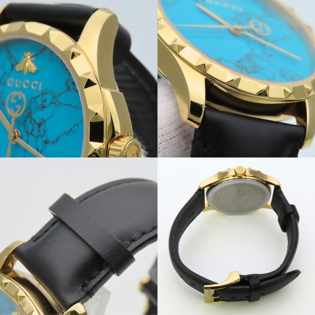Used GUCCI Watches Bee 126.4 Stainless Steel/leather gold black